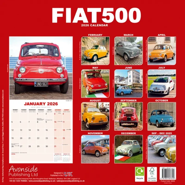 Kalender 26 Fiat 500 as - Image 2